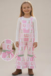 Pink Western patchwork girls romper. (Shirt not included) GSD040801-2MON