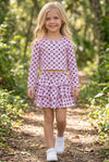Pink Star inspired long sleeve top and skort. Active wear, High-Performance fabric. GLD021001-4SOL