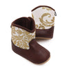 Gold & white Glitter 3 tone baby boots.  MY3166G