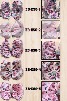  Labub* double layer printed hair bows. (6.5"Wide) 4pcs/$10.00