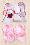5" X 4" Embroidered hair bows with moon stitch. 4PCS/$12.00