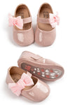 Lt.Pink side bow dressy infant shoes. HM2617