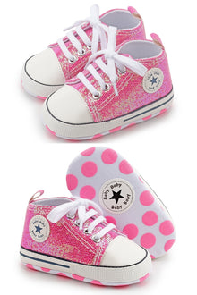  Sparkly Pink infant baby tennis shoes. HMZ0002H1