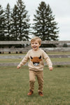 Highland cow applique boys sweater. TPG60607 AMY