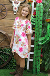 Cow printed dress with side pockets. GSD021501-AMY