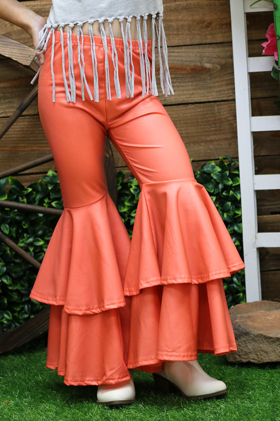 Orange double layer extra wide bell bottoms. PNG25153109-JEANN