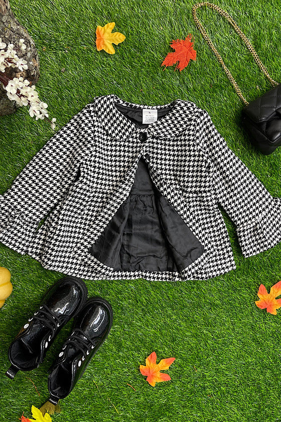 🔶 HOUNDSTOOTH PRINT BUTTON UP COLLAR COAT. TPG651122151