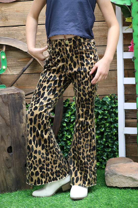 Animal spotted denim jeans with a bootcut flare. PNG65153029 loi