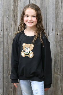  Teddy bear application black sweatshirt. TPG65153080-loi