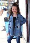 Embroidered star on denim jacket w/distressed hem. TPG65153048-AMY