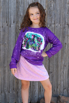  (GIRLS)the Sanderson sisters" purple graphic printed sweatshirt. TPG40113042-AMY
