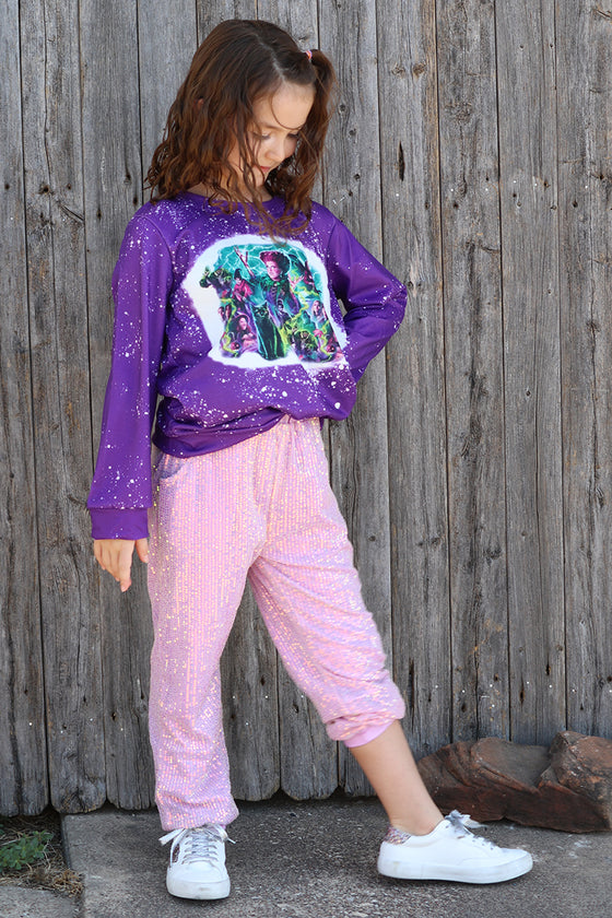 LAVENDER SEQUINS JOGGERS, LINED INSIDE.   PNG15153005-WEN