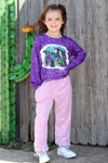 (GIRLS)the Sanderson sisters" purple graphic printed sweatshirt. TPG40113042-AMY