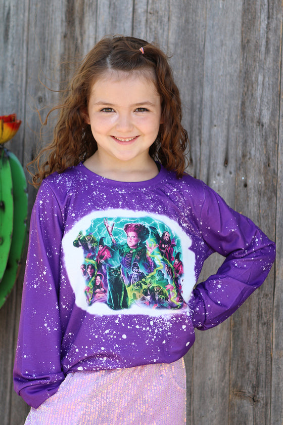 (GIRLS)the Sanderson sisters" purple graphic printed sweatshirt. TPG40113042-AMY