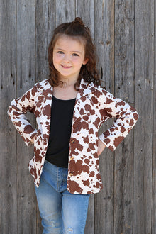  🔶Brown Cow printed blazer with pockets. TPG15153002-SOL