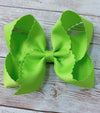 Medium scalloped hair bow (5" X 3" (1.5" Ribbon)