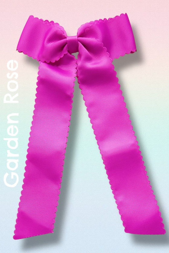 Medium scalloped hair bow (5" X 8" (1.5" Ribbon)