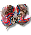 Multi-printed double layer hair bows w/rhinestones. 4PCS/$10.00