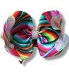 Multi-printed double layer hair bows w/rhinestones. 4PCS/$10.00