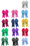 6"X 7" Holographic rhinestone cheer bows. 2pcs/$10.00