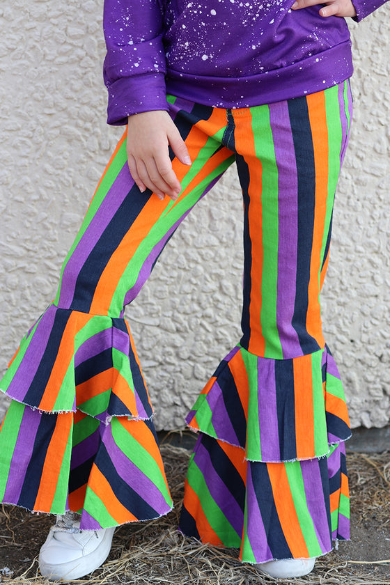 Halloween stripe printed double layer bell pants. PNG40153003-AMY