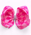 Checkered double layer hair bows. 6.5" 4pcs/$10.00 BW-DSG-1007.