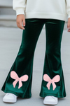 Green faux velvety pants. PNG50676  MON