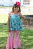 "Dearly Loved" Girls western tunic & gingham bell bottoms. OFG50616 AMY