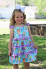 Turquoise Blu*y tiered dress.  DRG51526 AMY