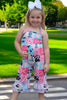 Western Ruffle halter jumpsuit/multi printed patch. SR030704-AMY