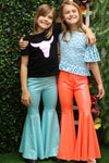 Blue Shimmery bell pants. PNG25153073-AMY