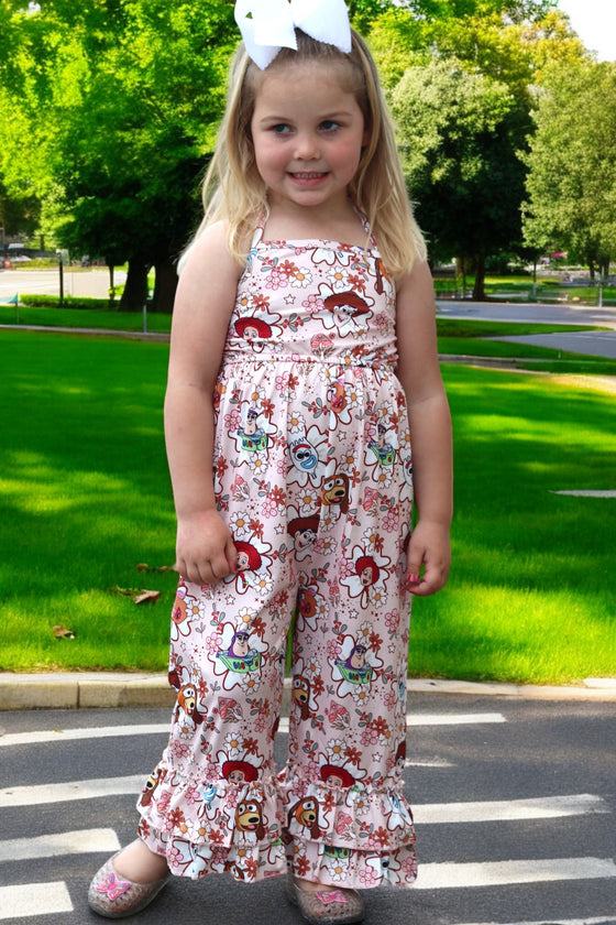 Cartoon character printed girls jumpsuit. SR030804-JEAN