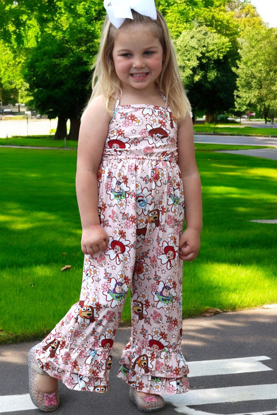 Cartoon character printed girls jumpsuit. SR030804-JEAN