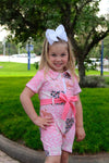 Pink western printed girls romper. SR031901-JEAN