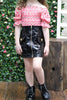 LEATHER SKIRT WITH GOLD ZIPPER. DQ-DLH6501K-AMY