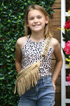 faux suede sling bag with fringe.BBG25153066