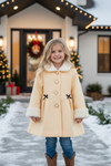 Ivory lined jacket with cozy fur trim. TPG40409 ST