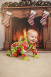 Character ornament printed baby bodysuit. LR0423-9-Jean
