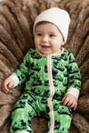 Hunter Baby! green & black multi-printed baby romper. LR0505 SOL