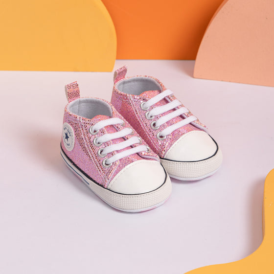 PU-PINK infant baby tennis shoes. HMZ000