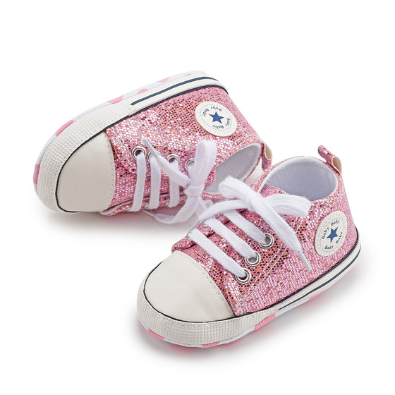 PU-PINK infant baby tennis shoes. HMZ000