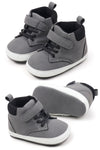 Gray cute boy baby shoes w/ velcro. MY3192-G