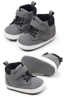  Gray cute boy baby shoes w/ velcro. MY3192-G