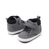 Gray cute boy baby shoes w/ velcro. MY3192-G