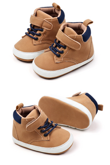  Khaki cute boy baby shoes w/ velcro. MY3192