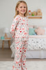 Heart & bow printed girls 2 piece set.  OFG52847 SOL