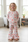 Heart & bow printed girls 2 piece set.  OFG52847 SOL