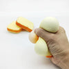 Piece of bread stress toy.