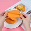 4" Adorable squeeze croissant toy perfect for stress.