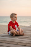 Boys crab printed boys set. OFB40097-AMY